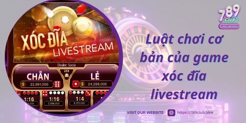 Luật chơi cơ bản của game xóc đĩa livestream tại 789Club